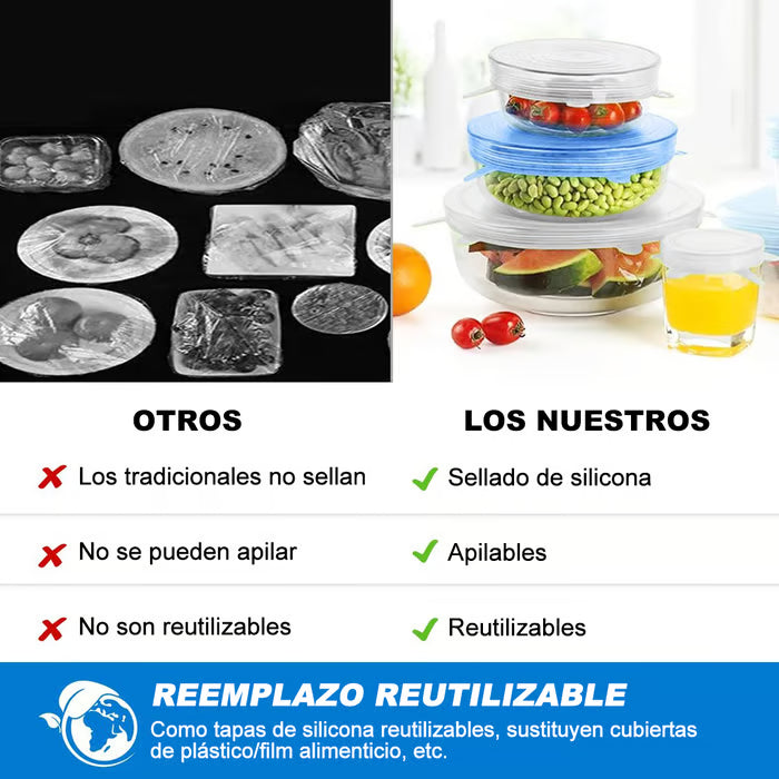 Pack x6 Tapas Selladora Ajustable Multiusos