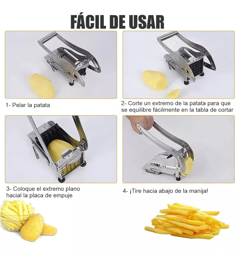 Cortador Picador de Papas y Verduras de Acero Inoxidable