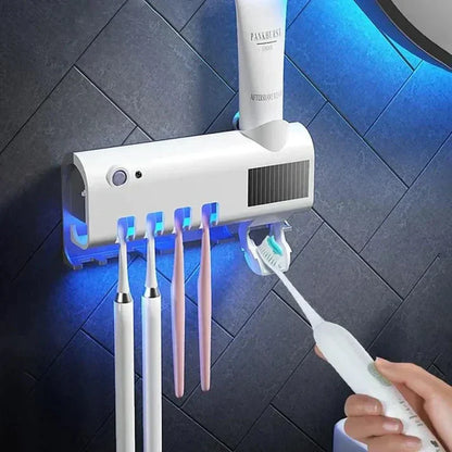 Porta Cepillos Dental con Esterilizador y Dispensador Automático