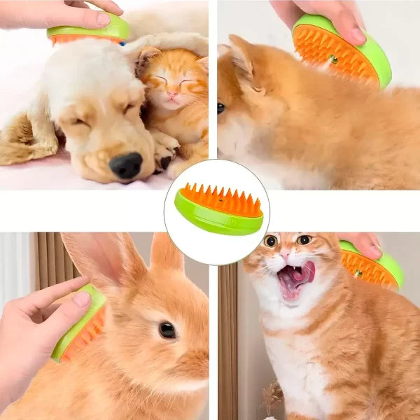 Cepillo Vaporizador para Mascotas 3 en 1