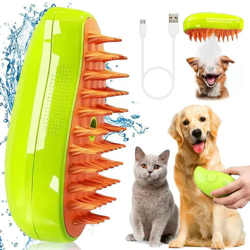 Cepillo Vaporizador para Mascotas 3 en 1
